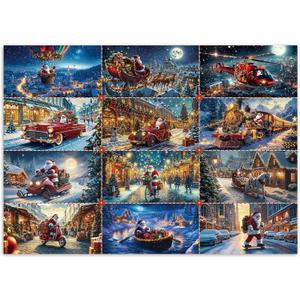 Puzzles for Adults 1000 Pieces Santa Holiday | Mindful Art Puzzle for Game Night, Gift for Friends Family, Wall Art Home Decor, 27.6 x 19.7in