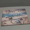 Yerretin Beach Sea Turtle Bathroom Wall Art Ocean Turtle Pictures Wall Decor Coastal Nautical Seascape Canvas Painting Love Artwork Home Decoration for Bedroom Office Framed 16"x12"