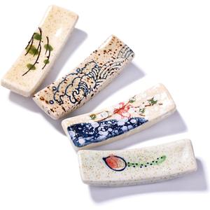 Japanese Style Chopstick Holder Set of 4 Pcs Ceramic Chopstick Stand Rest Tableware Kitchen Tools (HH)