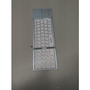 Samsers Foldable Bluetooth Keyboard with Touchpad - Portable Wireless Keyboard with Holder, Rechargeable Full Size Ultra Slim Pocket Folding Keyboards for Android Windows iOS Tablet & Laptop - Blue