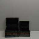Tosnail 2 Pack Decorative Book Boxes Wooden Antique Book Decorations Vintage Storage Box