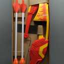 Nerf Pyrostrike Megabow, 42-Inch Bow Fires Arrows Up to 105 Feet, 2 with Soft Tips, Kids Outdoor Toys, Ages 10+ 