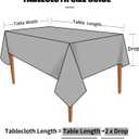 Smiry Rectangle Table Cloth, Waterproof Heavy Duty Vinyl Tablecloth, Wipeable Washable Table Cover for Kitchen and Dining Room (Navy Blue, 54" X 108")