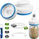 Mason Jar Sealer kit for FoodSaver Vacuum Sealer, Regular and Wide Mouth Mason Jar Vacuum Sealer Kit with Accessory Hose, Jar Sealer Attachment Compatible with All FoodSaver Vacuum Sealers