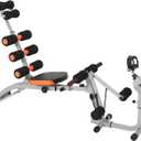 Multifunctional Ab Machine, Adjustable Sit Up Bench, Core Workout Bench for Abdominal Training, Foldable Home Gym Fitness Equipment with Ergonomic Back Support, Full Body Exercise