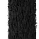 Women's Fur Knee High Boots Female Stiletto Heel Furry Side Zipper Pointed Toe Black Clubwear Party Evening Tall Boots Size 8.5