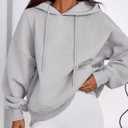 PRETTYGARDEN Women's 2025 Fall Fashion Oversized Hoodies Sweatshirt Fleece Long Sleeve Going Out Tops Trendy Winter Clothing (Light Grey, Medium)  