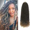Goddess Locs Crochet Hair 6 Packs, 20 Inch Straight Faux Locs Crochet Braids, Pre-Looped Curly Soft Synthetic Ombre Braiding Hair Extensions for Black Women(20 Inch, 6 Packs, 1B/27#)