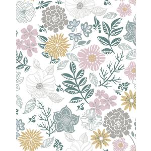 Rugreat Modern Floral Peel and Stick Wallpaper Boho Flower Leaf Contact Paper for Cabinets and Drawers Self Adhesive Removable Wallpaper for Bedroom Bathroom Waterproof Multicolor 197inL 17.3inW