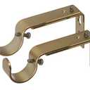 Ivilon Adjustable Brackets for Curtain Rods - for 1 or 1 1/8 Inch Rods. Set of 2 - Warm Gold