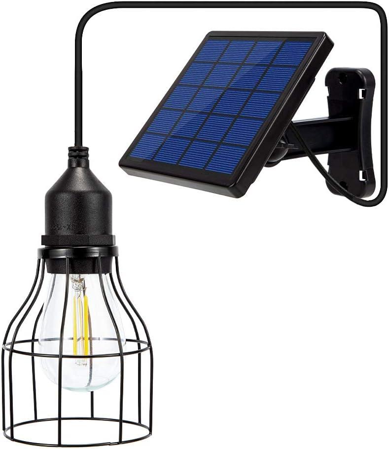 Solar Lights Outdoor Dusk to Dawn Shed Light 9.8FT Extension Cable Solar Powered Bulb Pendant Waterproof for Indoor, Chicken Coop, Porch, Gazebo, 3000K Warm