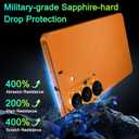 TZGZT Camera Lens Protector for Samsung Galaxy S26 / Galaxy S26 Plus, One-piece Metal Manufacturing, Unbreakable Shatterproof, Screen Protector Tempered Glass Cover Accessories, Case Friendly-Orange