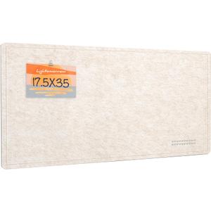 Bulletin Board, 35 x 17 1/2 Inches Felt Pin Board - Decorative Cork Alternative for Wall, Foldable Picture Self-Adhesive Vision Prayer Board With 20 Pushpins - Oatmeal