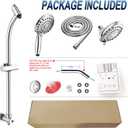 Handheld Showerhead & Rain Shower Combo for Easy Reach, 27.5" Drill-free Stainless Steel Slide Bar, 5of 5-setting Handheld Shower and Showerhead, with 5ft Hose - Polished Chrome