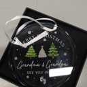 Grandparents Gifts - Merry Christmas Grandma and Grandpa See You in 2026 - Baby Announcement Ornament, Grandma and Grandpa Pregnancy Announcement Glass Ornaments - Grandparent Gift for Christmas