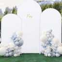(7.2FT, 6.6FT, 6FT) Wedding Arch Cover Set of 3 White Spandex Fitted Arch Cover for Round Top Chiara Backdrop Stand Covers for Party Birthday Banquet Photo Background Decoration