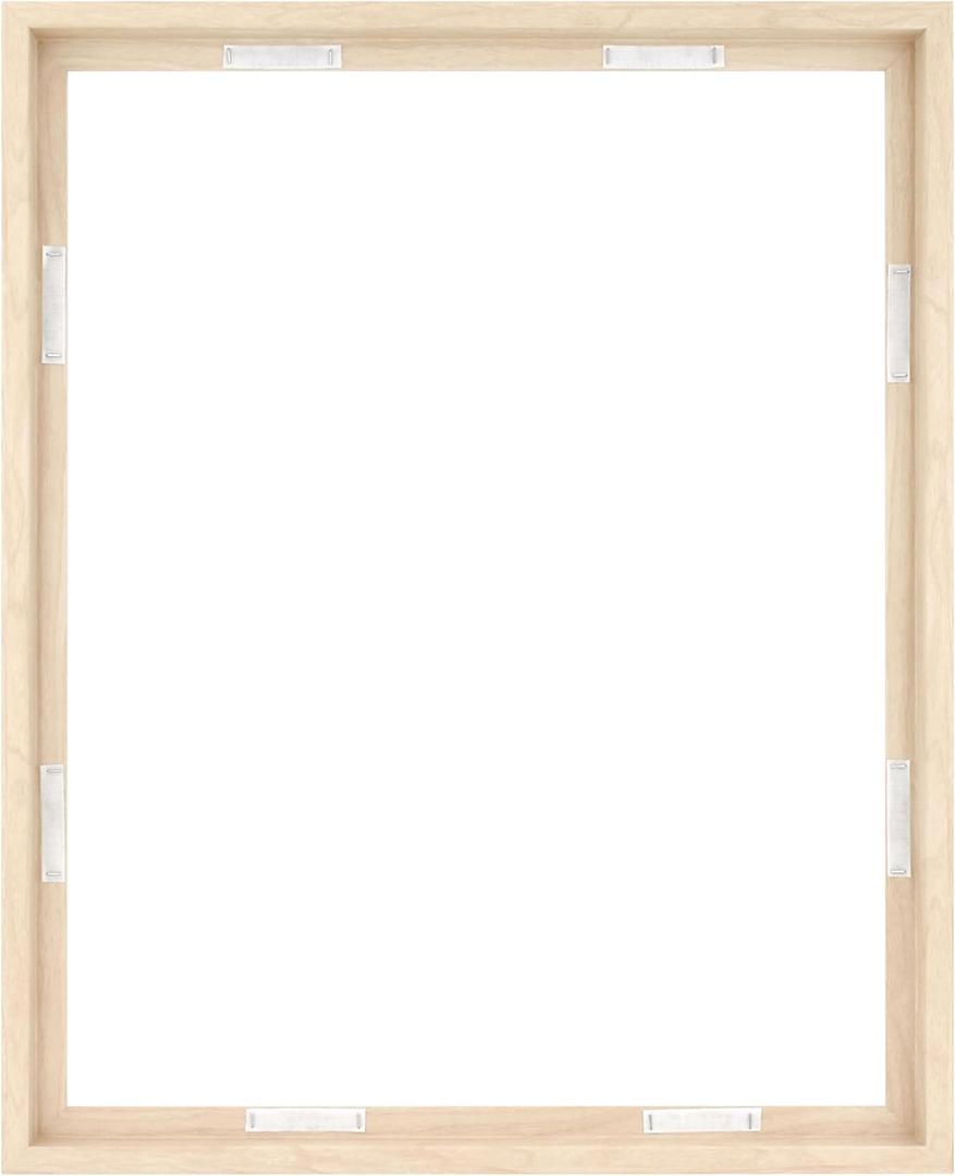 MCS Canvas Float Frames 24x30 Frame, Natural Woodgrain for Finished Canvases, Vertical & Horizontal Wall Hanging Large with Adhesive for Canvas Paintings (Pack of 1)