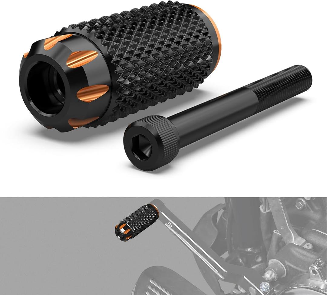 NICECNC Orange Gear Shift Lever Peg Shifter Peg Gear Lever Pedal Compatible with Harley Dyna Fat Bob FXDF 2010-2017, Replacement for 33600383,33600384, See Fitment