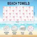 Preppy Bowknot Beach Towel - Aesthetic Coquette Trendy Bowknot Pool Towels Microfiber Absorb Water Travel Towels 60x30 Inches for Bathroom Kitchen Gym Yoga, Gifts for Girls Lady