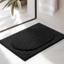 DEXDE Bathroom Rug Mat 24 x 16, Extra Soft Non Slip Absorbent Bath Rug, Quick Dry Machine Washable Bath Mat for Bathroom Floor, Home Decor Accessories, Black