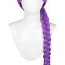 Topcosplay Female 40inch Long Purple Braids Wig for Cosplay Costume Anime Halloween Party Wigs