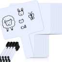 Sherr 12 Sets Dry Erase Paddles with Markers Phonemic Awareness Phonics Games Double Sided Handheld Whiteboard for Student Classroom Voting Reading Spelling Sound Games