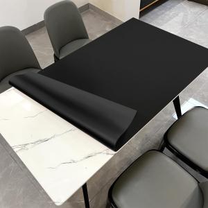 Leather Table Cover,1.8mm Thick,42x90 Inch Table Protector,Table Protector for Dining Room Table,Dining Table Cover,Padded Table Protector.(Black+Black,42x90)