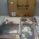 Large Framed Vintage Canvas Wall Art Sets, 3 Piece Farmhouse Prints Painting, Retro Rustic Brown Picture Artwork Decor for Living Room Bedroom and Dining Room