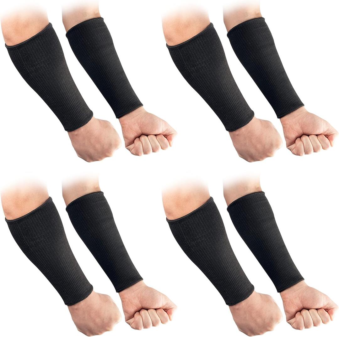 4 Pairs Forearm Sleeves, Arm Protectors for Thin Skin and Bruising, Level 3 Cut Resistant Sleeves, Arm Protection for Gardening, Yard Working, Pet Grooming, Black (One Size)