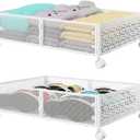 Under Bed Storage, Under the Bed Storage Containers with Wheels, Under Bed Shoe Storage Organizer Drawer for Bedroom Clothes Shoes Blankets -2Pack (2 Pack(15.723.6"), White)