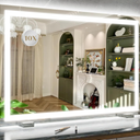 ROLOVE 32 x 22 inch Large Lighted Vanity Mirror with 3 Modes Dimmable LED Makeup Mirror for Bathroom and Dressing Room, Table or Wall, 10X Magnification, White