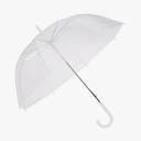 Amazon Basics Clear Umbrella for Rain, Round Bubble Umbrella for Wedding, With Wide Coverage (35" Canopy Diameter), Auto Open, Strong Fiberglass Frame, Steel Shaft, Spoke Protectors for Safety