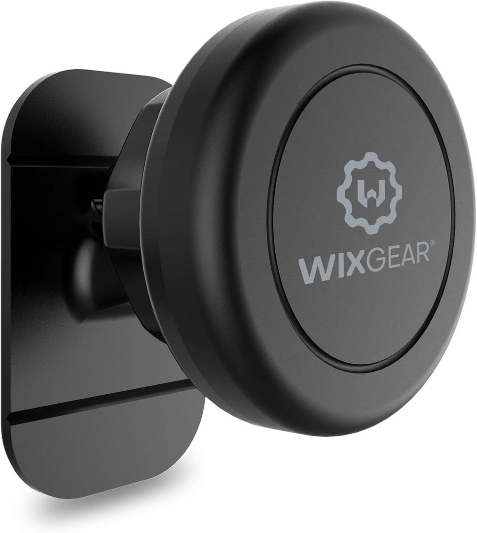 WixGear Magnetic Mount, Stick-On Dashboard Magnetic Car Mount Holder, for Cell Phones and Mini Tablets with Fast Swift-snap Technology, Magnetic Cell Phone Mount