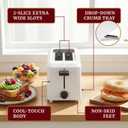 Elite Gourmet ECT-1027 Cool Touch Toaster, 7 Toast Settings Cancel Functions, Slide Out Crumb Tray, Extra Wide 1.5" Slots for Bagels Waffles Specialty Breads, Puff Pastry, Snacks, White