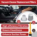 16 Pcs Vacuum Filter Replacement Compatible with Slim V8 Mate, Slim V8 Apex, Slim V10 Mate Cordless Car Vacuum Cleaner, 2 Stainless Steel Pre-filter, 16 Washable Hepa Filters, 1 Cleaning Brush