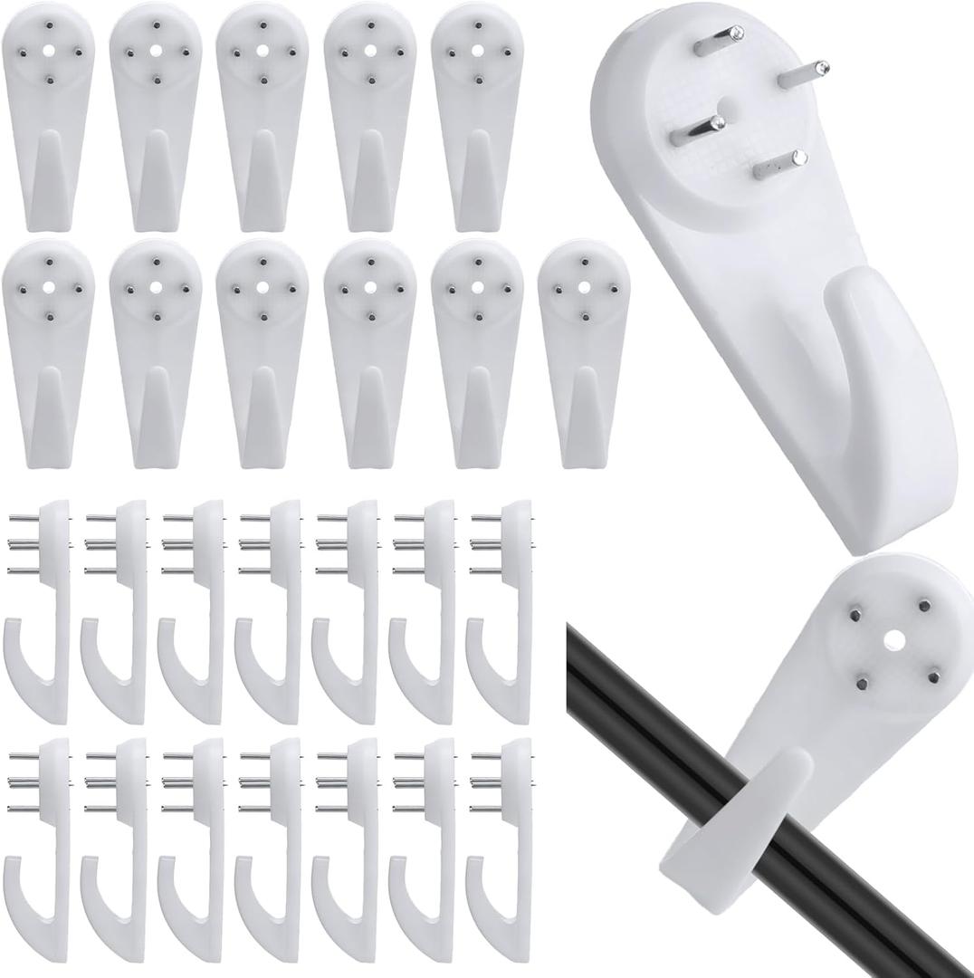 Barydat 100 Pcs String Light Hooks Fairy Light Hooks No Drilling Invisible Heavy Duty Nail Hangers for Outdoor Brick Wall Hanging Spring Summer Holiday Party Decorations