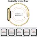 MioHHR Slim Metal Bands Compatible with Apple Watch Bands for Women 49mm 46mm 45mm 44mm 42mm (Series 3/2/1), Stainless Steel Strap Bands for iWatch Series 11 10 9 8 7 6 5 4 3 2 1 SE3/2/1 Ultra 3/2/1, Gold