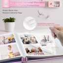 Artfeel Photo Album Self Adhesive Scrapbook Album for 3x5 4x6 5x7 8x10 Pictures,40 Pages Linen Cover with Display Window DIY Photo Book,Ideal Gifts for Family Travel Wedding Baby