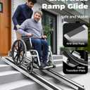 Adjustable Wheelchair Ramp 6FT Telescoping Portable Ramps for Steps Aluminum Lightweight Ramp with Storage Bag Non-Skid Ramps for Wheelchair for Home 72" L x 7.4" W 600lbs Capacity (2 Pack)