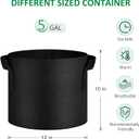 JNYONG 24-Pack 5 Gallon Thickened Non-Woven Grow Bags, Aeration Fabric Pots with Handles
