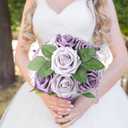 AmyHomie 25pcs Real Looking Artificial Pale Lavender Roses w/Stem for DIY Wedding Bouquets Centerpieces Arrangements Party Baby Shower Valentines Day Christmas Tree Decorations