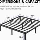 Furnitui 14 Inch High Platform California King Bed Frames, Metal Cal King Bed Frame No Box Spring Needed, Easy Assembly, Noise Free, Sturdy, Black