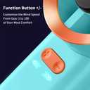 boraynarce Portable Handheld Turbo Fan, High Speed(1-100) Adjustable Desktop Mini, 4000mAh Battery Rechargeable with Digital Display,Personal for Travel/Camping/Outdoor/Home/Office. (Cyan)