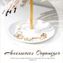 OAOLEER Headband Holder Organizer 2-Tier Gold Metal Headband Display Stand Organizer jewelry Storage Hair Ties Screnchies Accessories Ring Bracelets Bangles Bedroom Decor for Girls Women