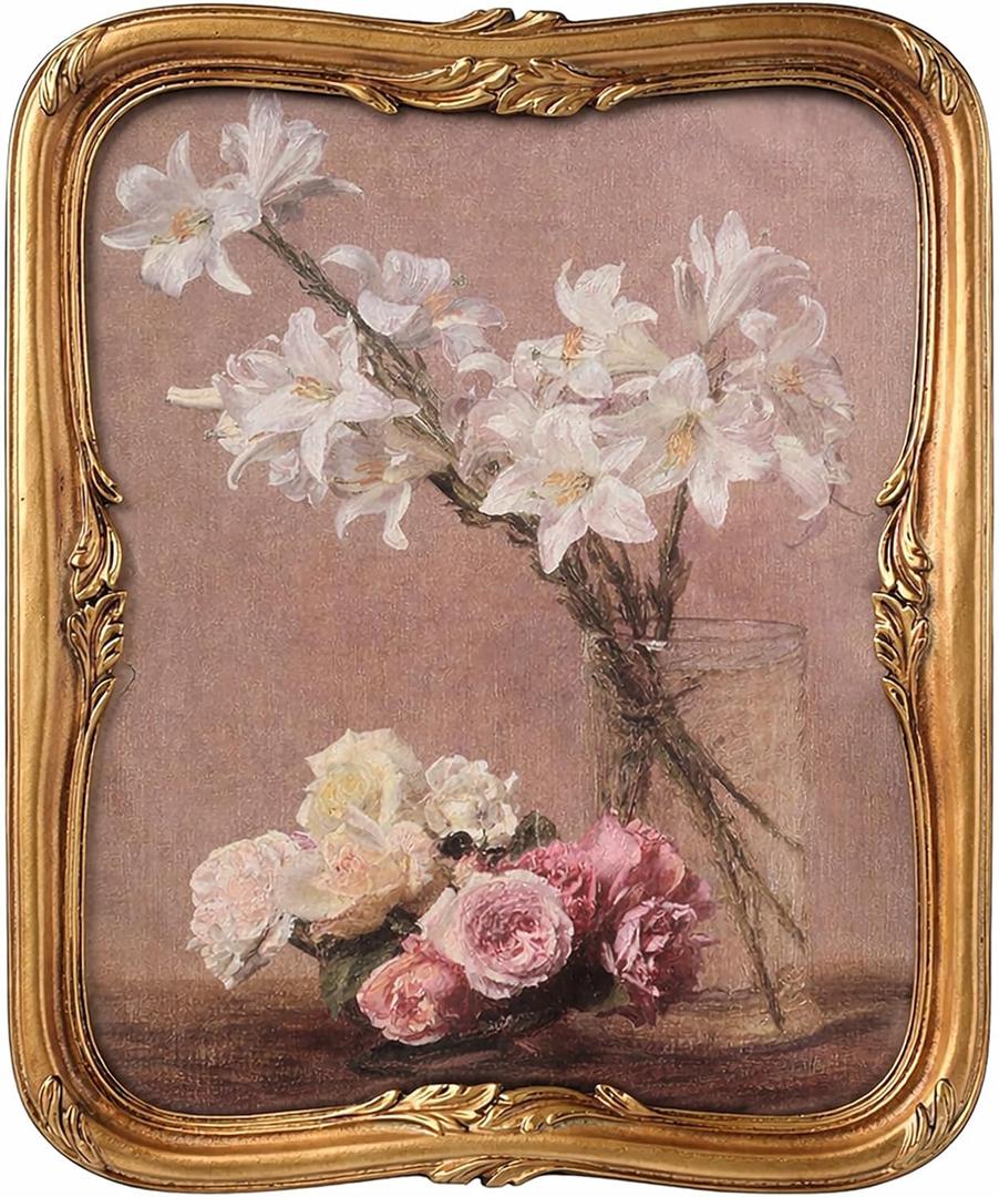 Vintage Picture Frame 8x10, Elegant Antique Frames 8 X 10 With Glass Front, Fancy Ornate Frame 8x 10 For Photo Display Tabletop And Wall Mounting,Classic Sculpted Antique Bronze Gold Vintage Picture Frame (Bronze, 8x10)