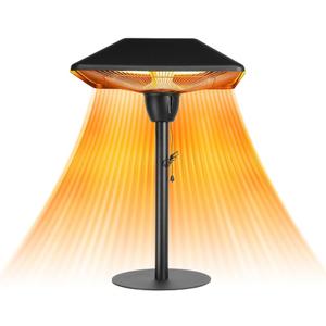 Star Patio Electric Patio Heater, 1500W Outdoor Tabletop Heater, IP44 Waterproof and Tip-over & Overheating Protection, Infrared Heaters, Classic Sandy Black, STP1566-DT2025N2