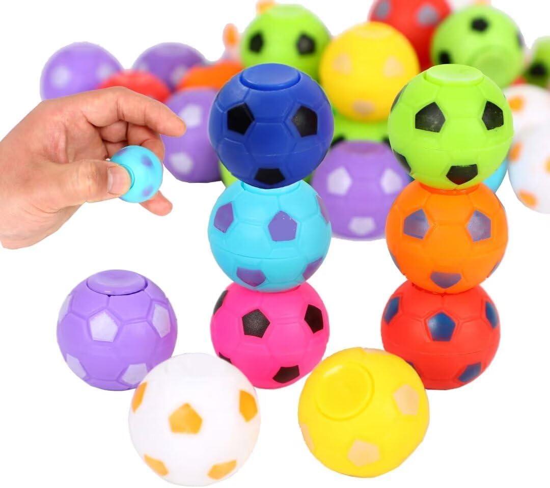 Mini Fidget Spinner Soccer Ball Toy for Kid Boy Girl, Soccer Party Favor, Bulk Kid Prize for School Classroom, Small Return Gifts for Kids Bitdhday Goodie Bags Stuffers Treasure Box Prize (9pcs)