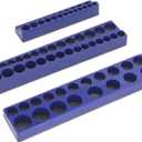 Magnetic Socket Organizer Socket Holder Set Holds 75 Sockets 1/4in 3/8in 1/2in Drive ABS Plastic Material Compatible with Various Sockets