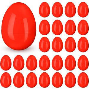 Silipull 36 Pack 3.1 Inch Jumbo Empty Plastic Eggs, Fillable Eggs for Egg Hunts, Candy Basket Stuffers, Party Favors, DIY Crafts(Red)
