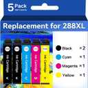 Remanufactured Ink Cartridge for Epson 288XL Ink Cartridges Combo Pack for Expression Home XP-430 XP-330 XP-434 XP-440 XP-446 XP-340 Printer(2 Black, 1 Cyan, 1 Magenta, 1 Yellow)